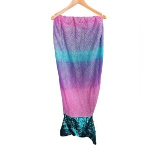Gradient Mermaid tail blanket,Swim Cover-Up